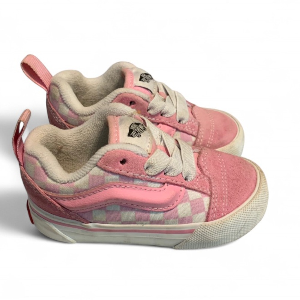 Vans Skate Shoes Slip On Todder Infant Baby Sz 5 Pink and White Sneaker (S675)